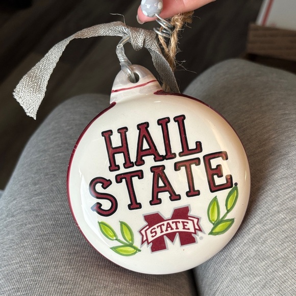Mississippi State Holiday Ornament - Red and White - Picture 2 of 4